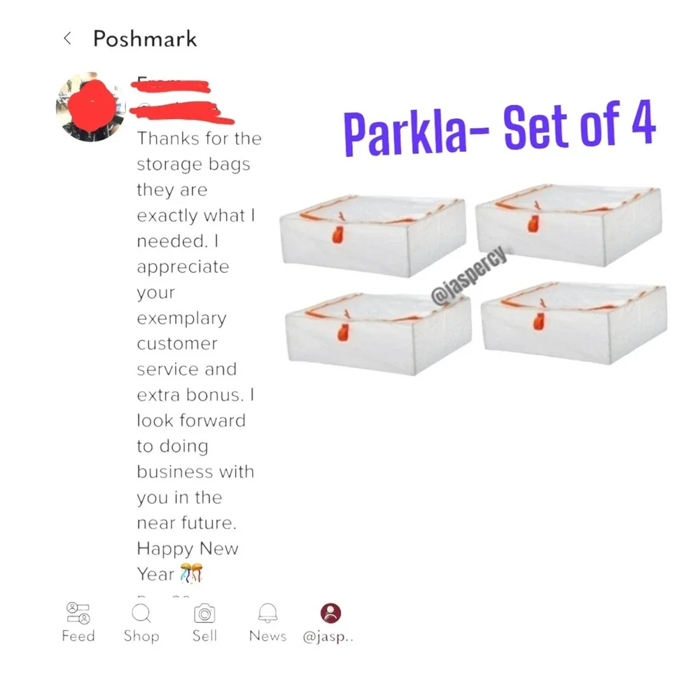 IKEA PÄRKLA - Four (4) Roomy Sturdy Storage Reusable Case Tote Travel Cube